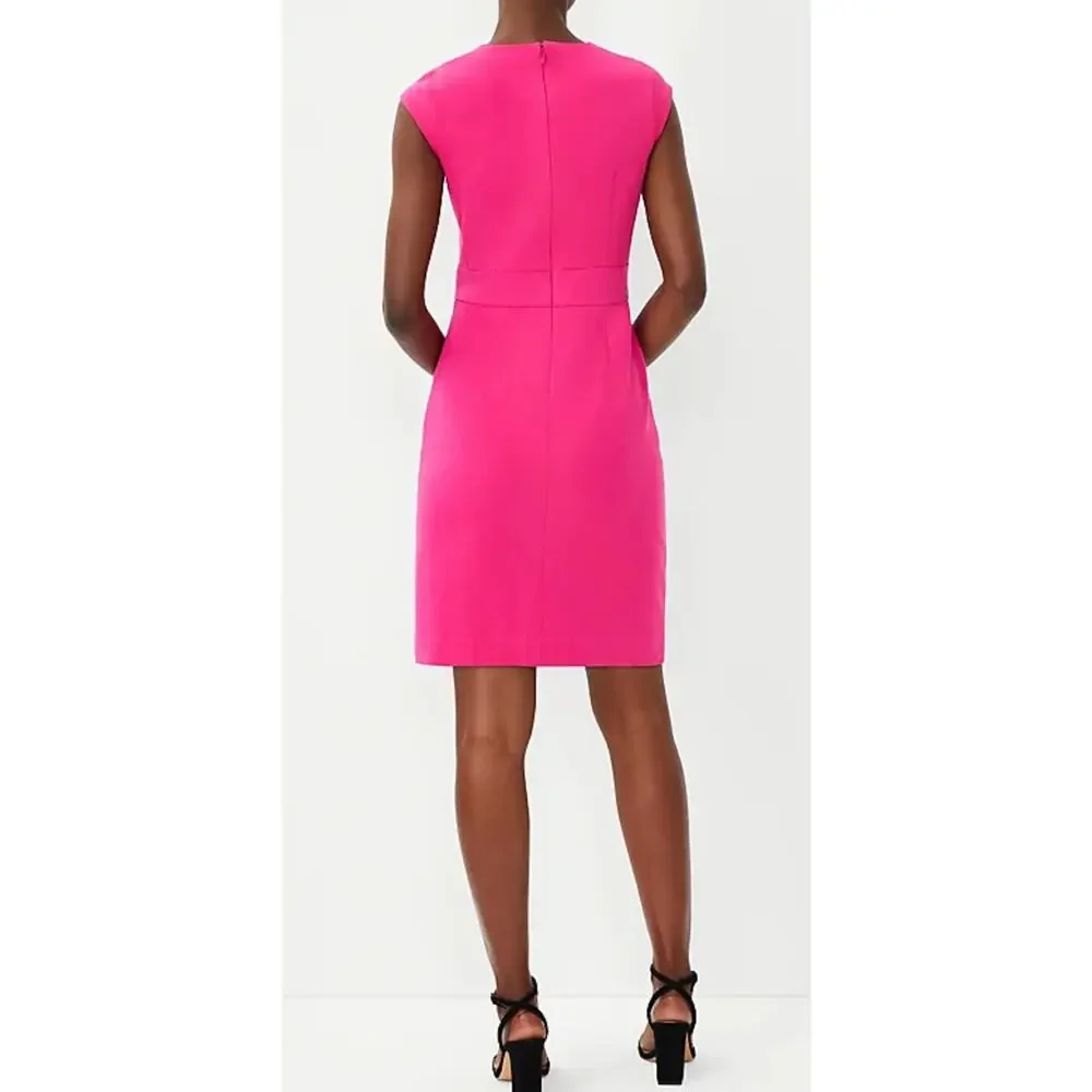Ann Taylor Cap Sleeve Flare Dress Size 10 Color Magenta NWT A1.15